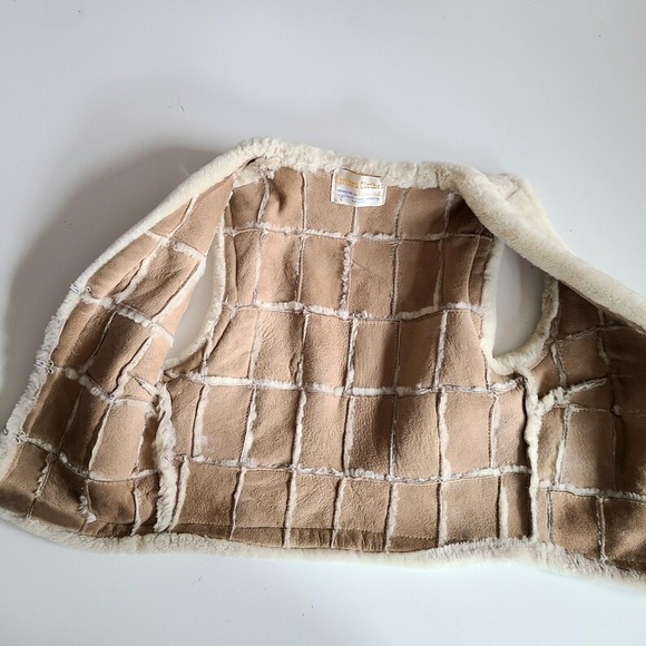 Vintage Cream Shearling Vest - Picture 4 of 7